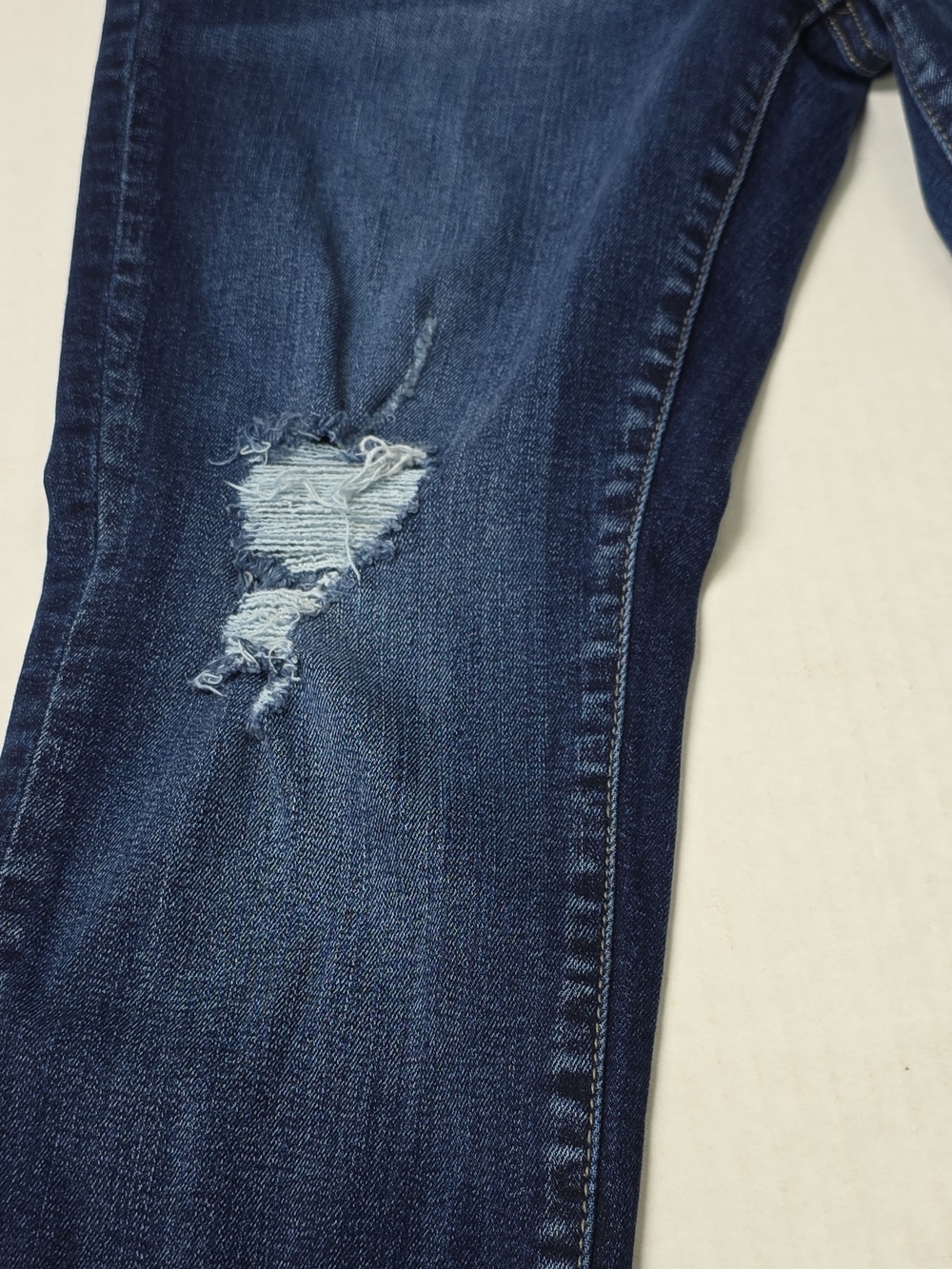 Kancan Dark Blue Skinny Distressed Button-Fly Jeans - Picture 3 of 8